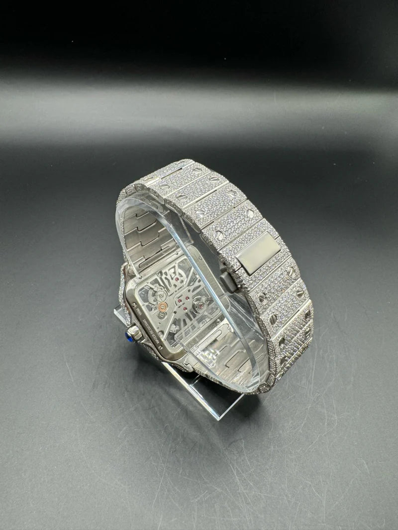 SKELETON SQUARE MOISSANITE WATCH (40MM)