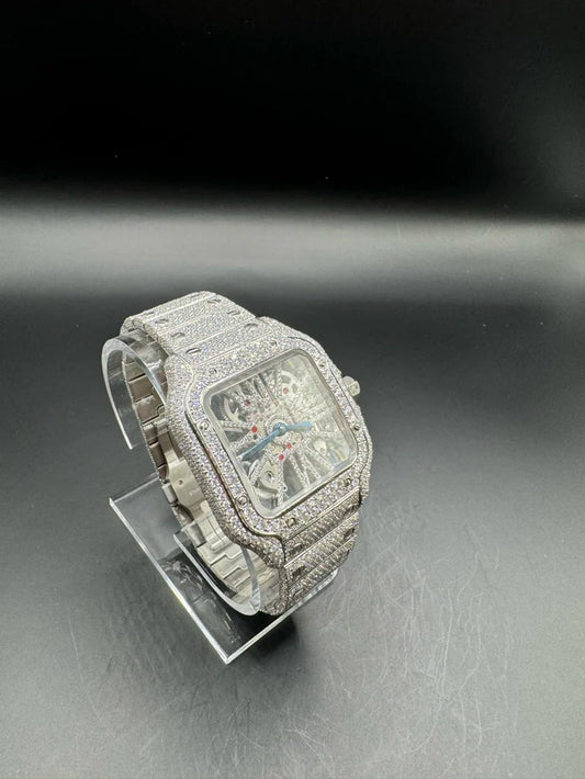 SKELETON SQUARE CARTIER MOISSANITE WATCH (40MM)