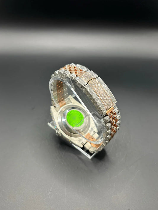 TWO-TONE ROSE ROLEX MOISSANITE WATCH WITH JUBILEE BRACELET (41MM)