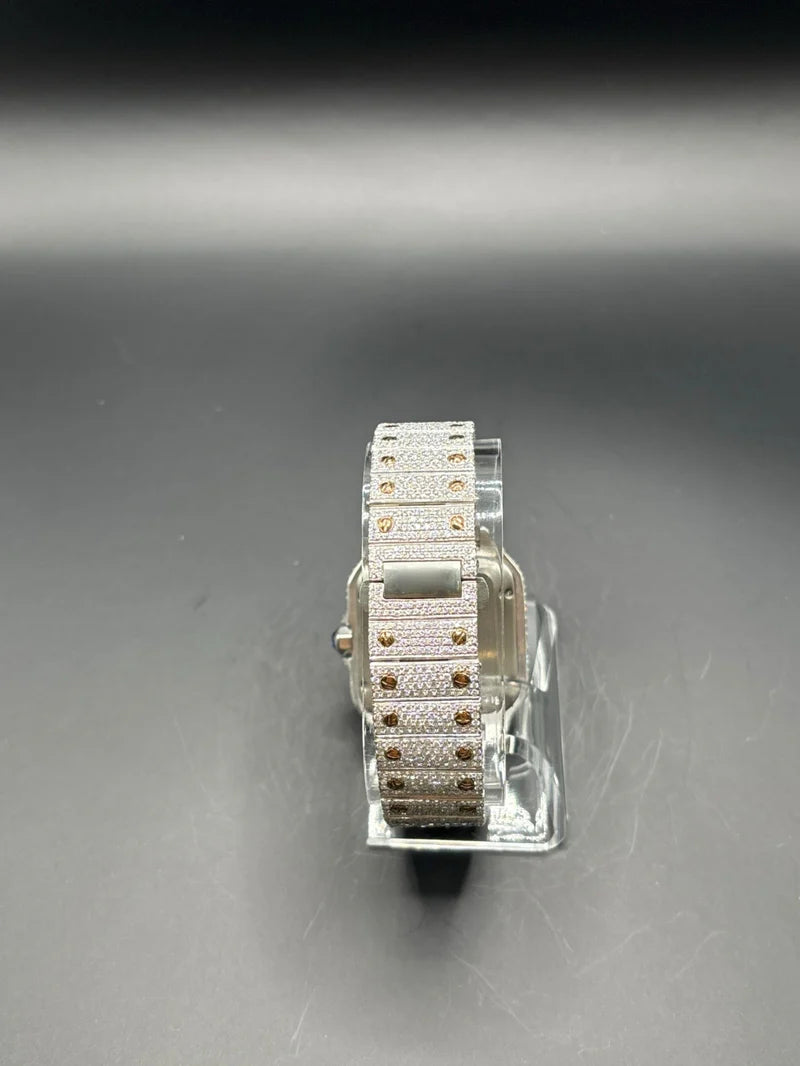 TWO-TONE ROSE SQUARE MOISSANITE WATCH (40MM)