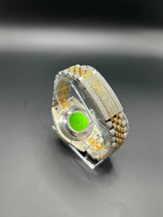 TWO-TONE YELLOW ROLEX MOISSANITE WATCH WITH JUBILEE BRACELET (41MM)