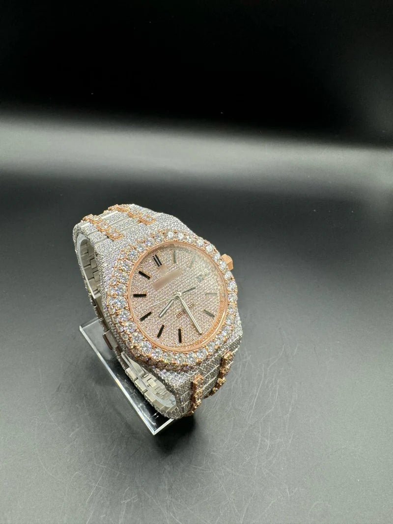 TWO-TONE ROSE MOISSANITE WATCH (41MM)