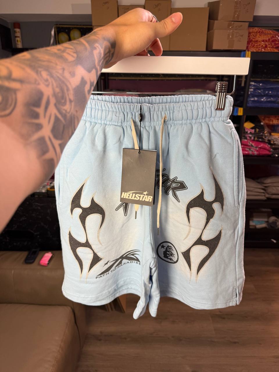 Light Blue H3LLSTAR SHORTS
