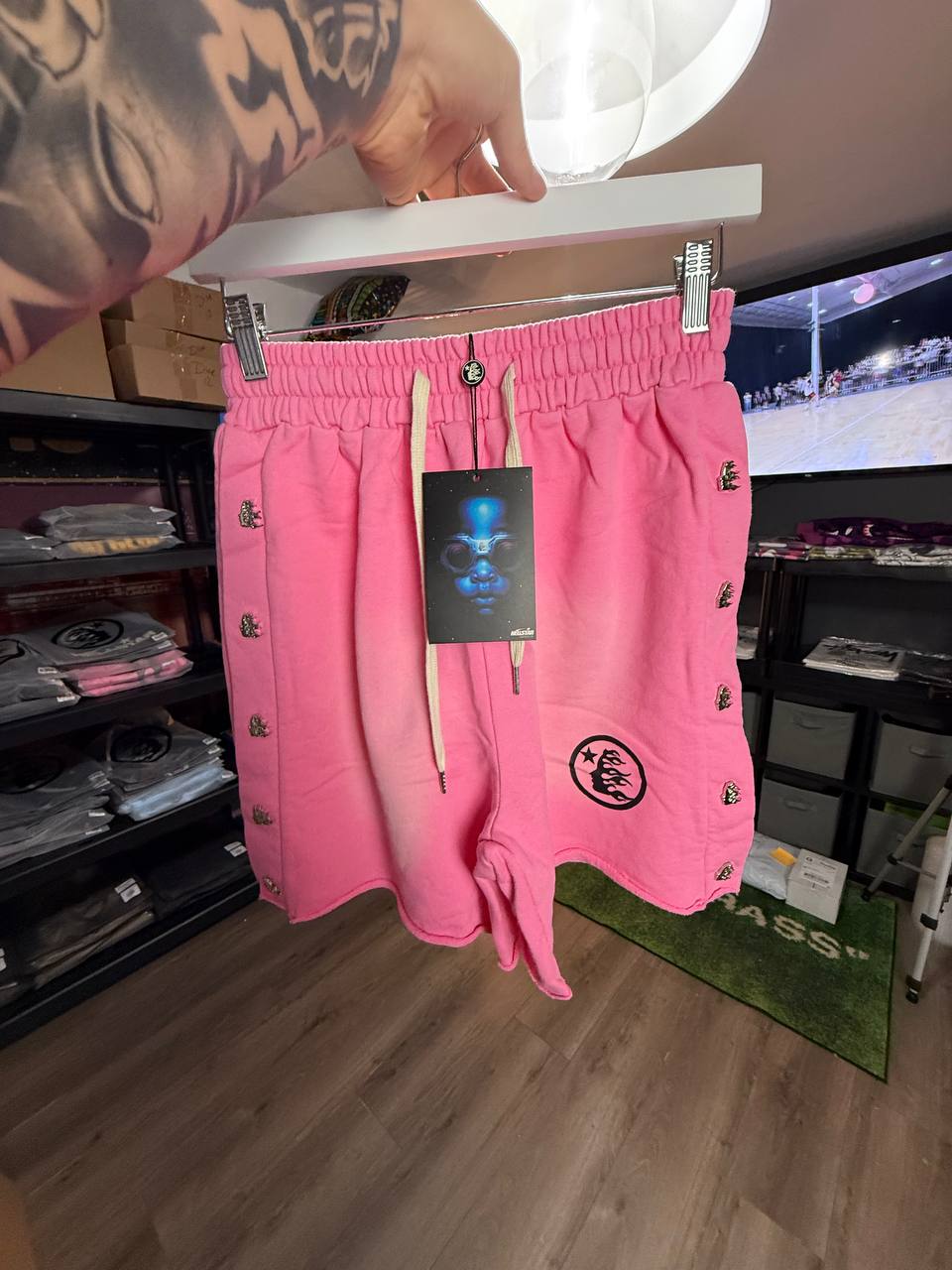 PINK H3LLSTAR SHORTS