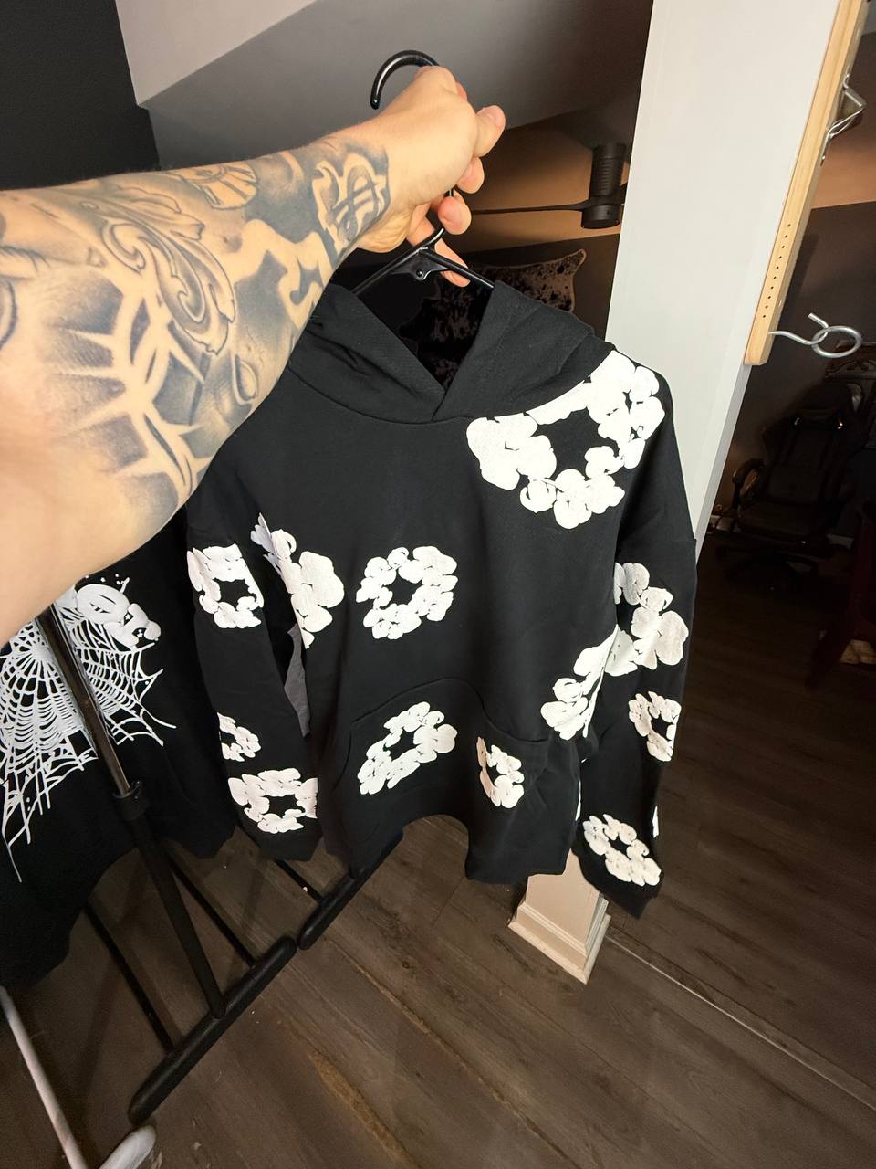 BLACK D3IN T3ARS HOODIE