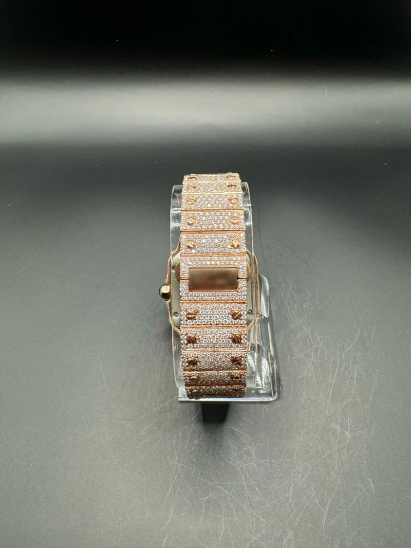 FULL ROSE SQUARE MOISSANITE WATCH (40MM)