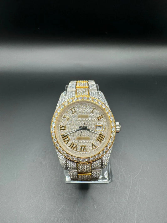TWO-TONE YELLOW MOISSANITE WATCH WITH OYSTER BRACELET (41MM)
