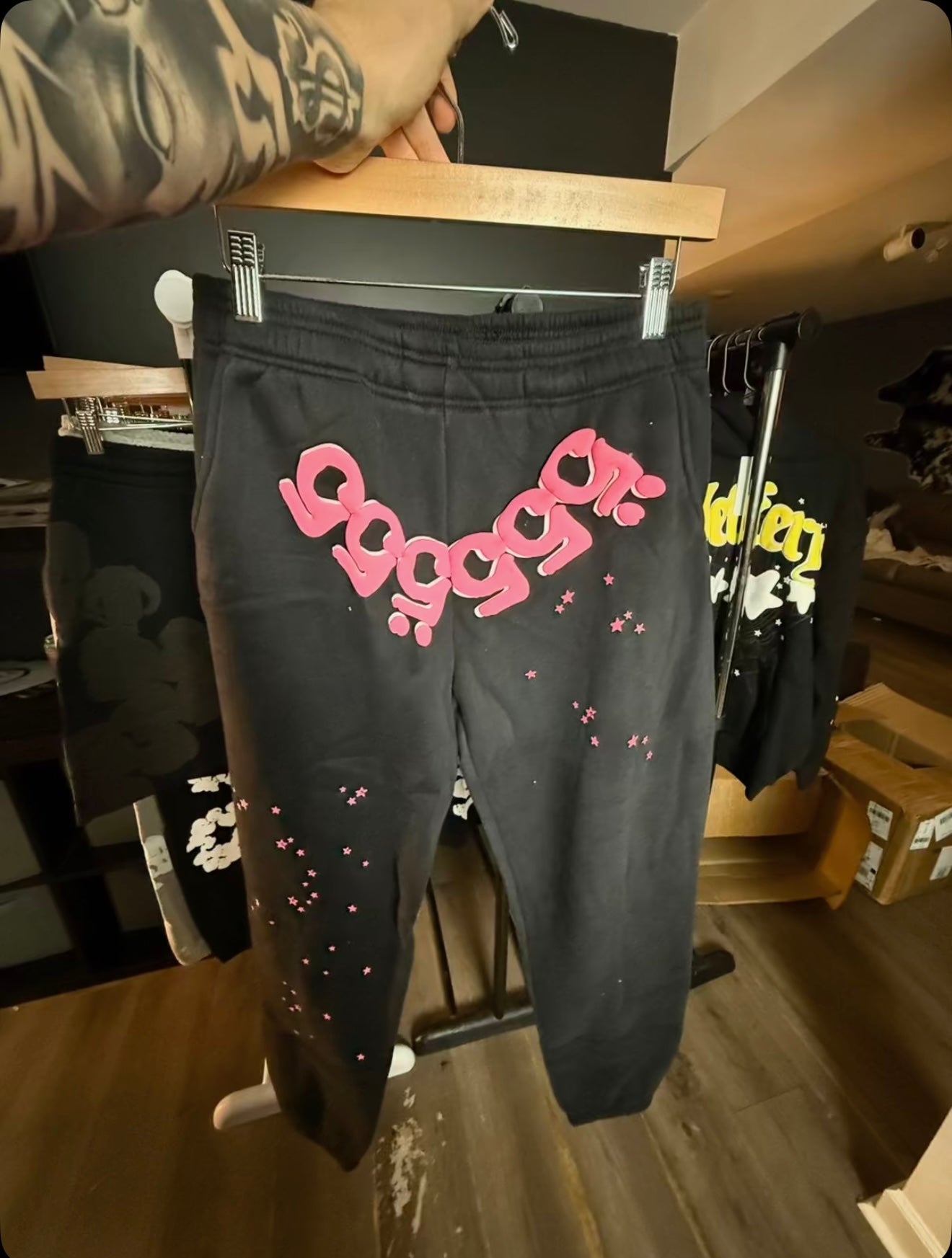 PINK & BLACK SP4DER PANTS
