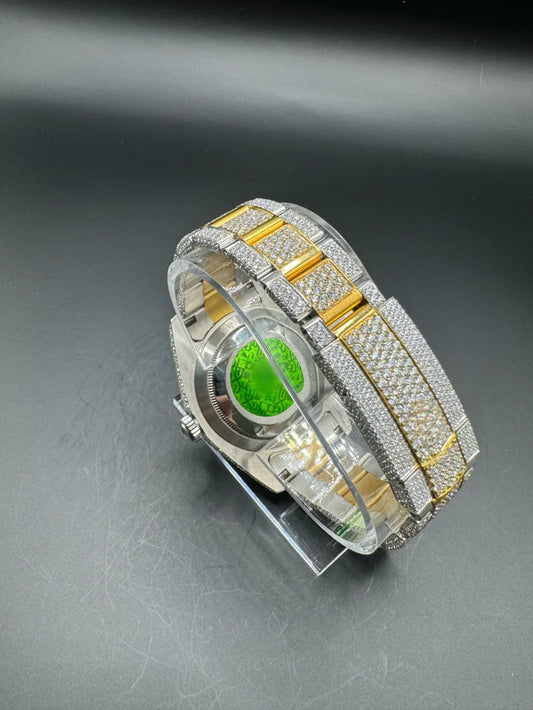 TWO-TONE YELLOW MOISSANITE WATCH WITH OYSTER BRACELET (41MM)