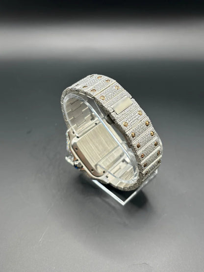 TWO-TONE ROSE SQUARE MOISSANITE WATCH (40MM)