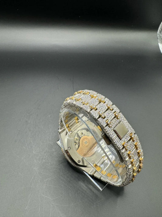 TWO-TONE YELLOW MOISSANITE WATCH (41MM)