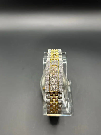 TWO-TONE YELLOW MOISSANITE WATCH WITH JUBILEE BRACELET (41MM)