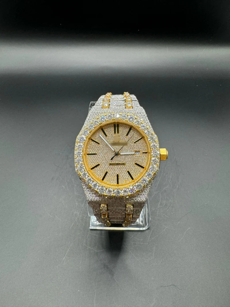 TWO-TONE YELLOW MOISSANITE WATCH (41MM)