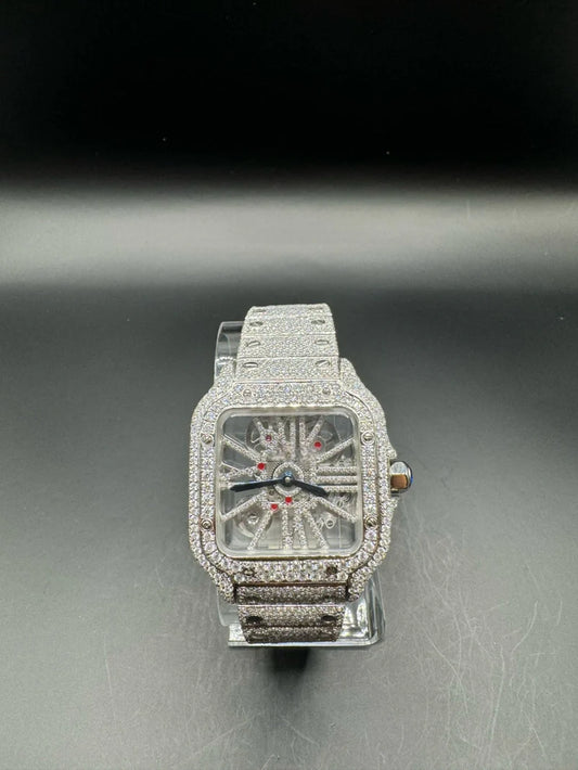SKELETON SQUARE MOISSANITE WATCH (40MM)