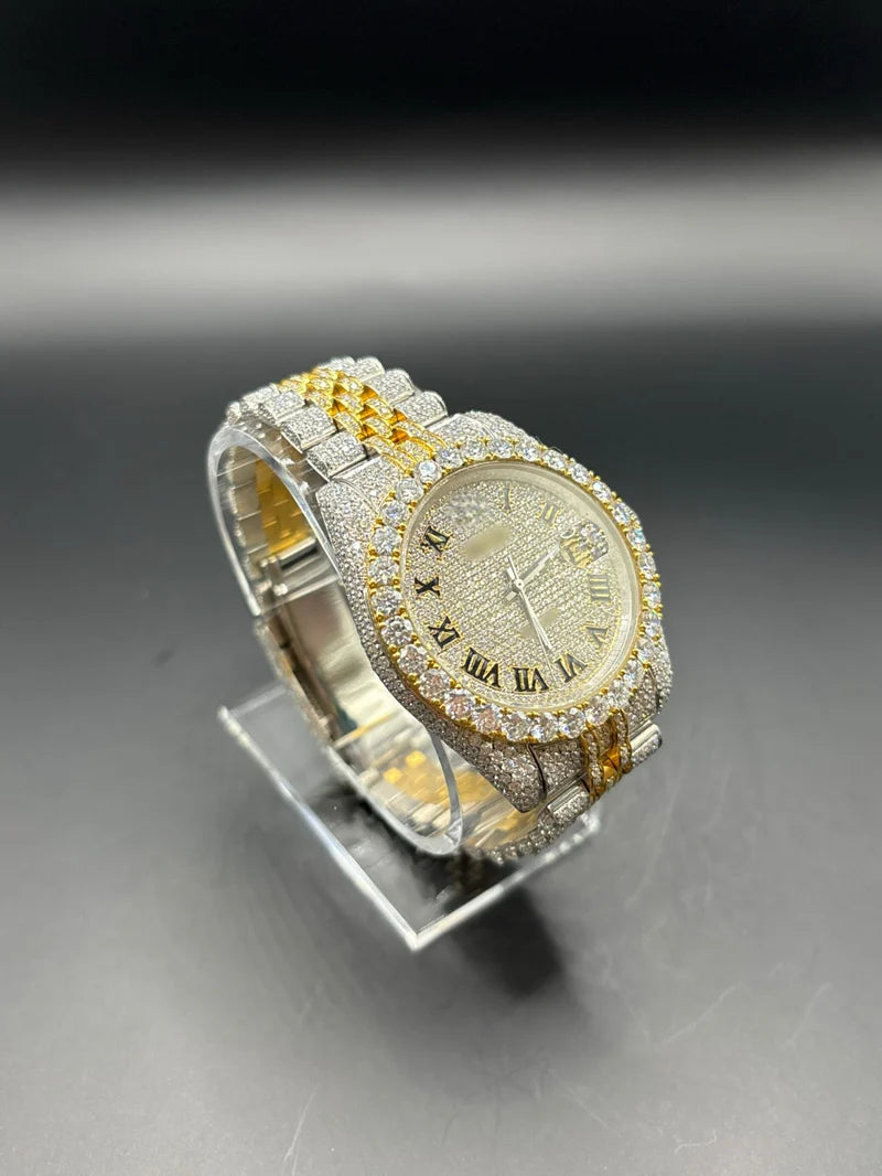 TWO-TONE YELLOW MOISSANITE WATCH WITH JUBILEE BRACELET (41MM)
