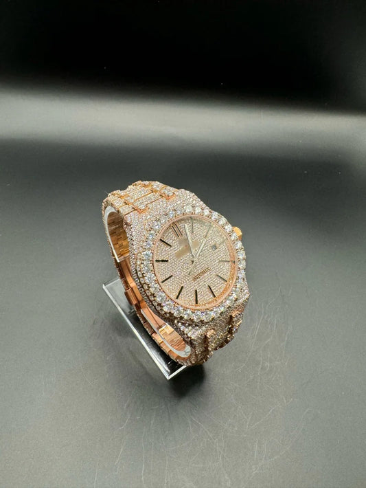 FULL ROSE MOISSANITE WATCH (41MM)