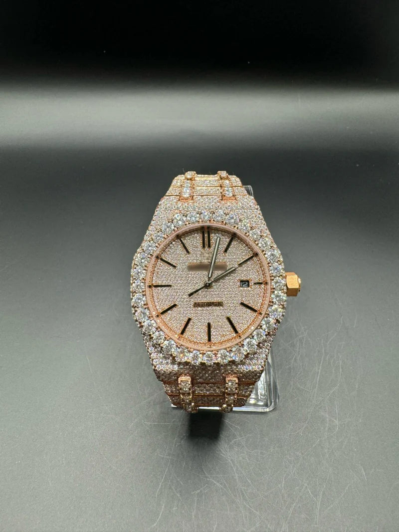 FULL ROSE MOISSANITE WATCH (41MM)