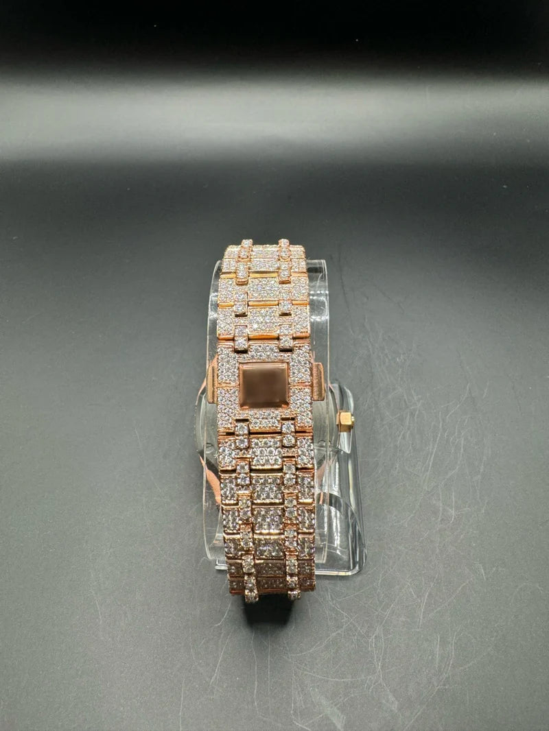 FULL ROSE MOISSANITE WATCH (41MM)