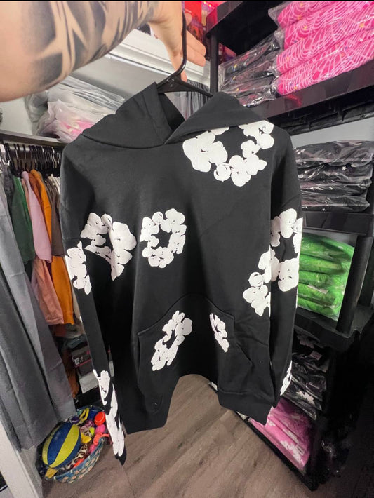 BLACK D3IN T3ARS HOODIE
