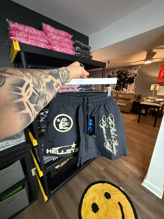 CURSIVE BLACK H3LLSTAR SHORTS