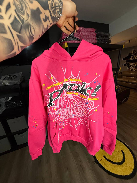PINK SP4DER HOODIE