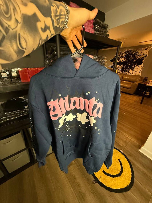 BLUE & PINK SP4DER HOODIE