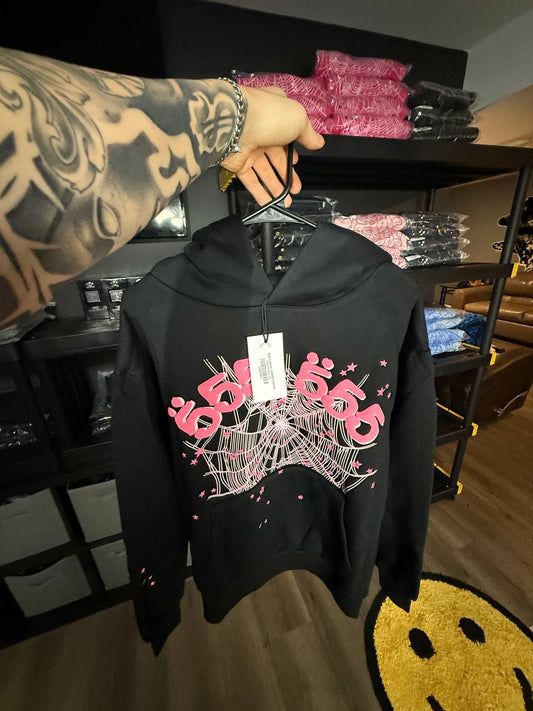 PINK & BLACK SP4DER HOODIE