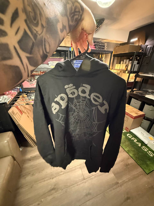 GREY & BLACK SP4DER HOODIE