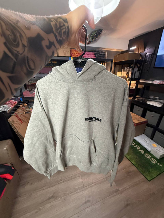 GREY ESS3NTIALS HOODIE