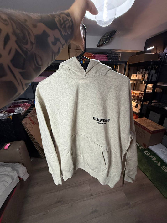 LIGHT GREY ESS3NTIALS HOODIE