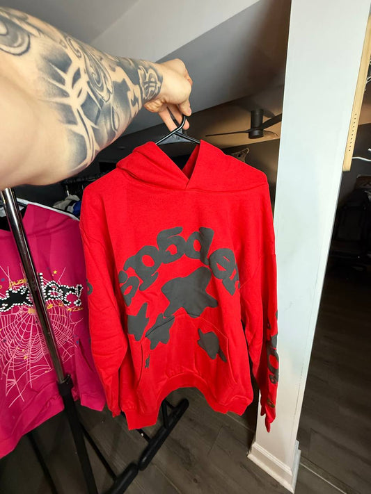 RED & BLACK SP4DER HOODIE