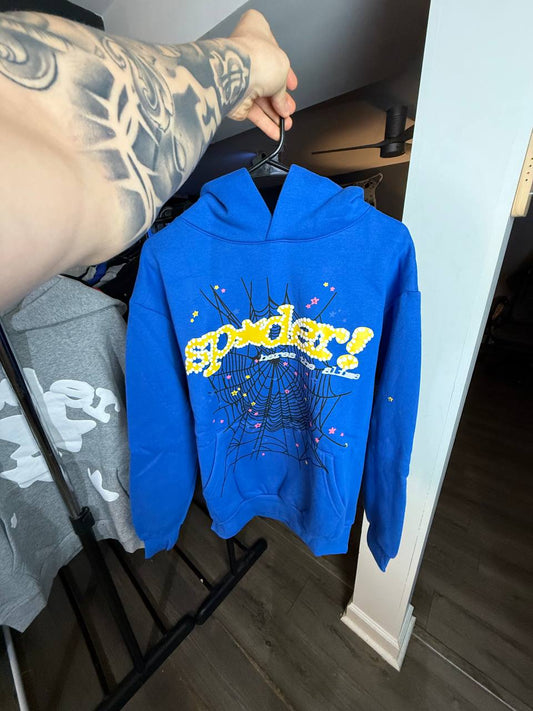 BLUE & YELLOW SP4DER HOODIE