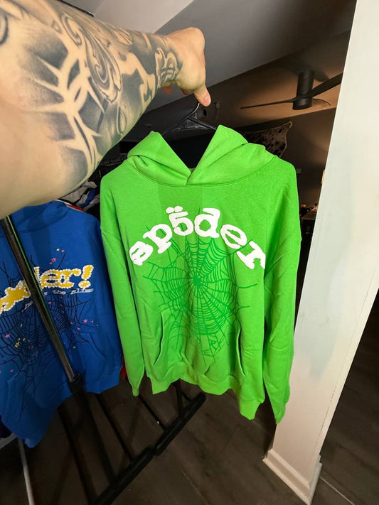 LIME GREEN SP4DER HOODIE